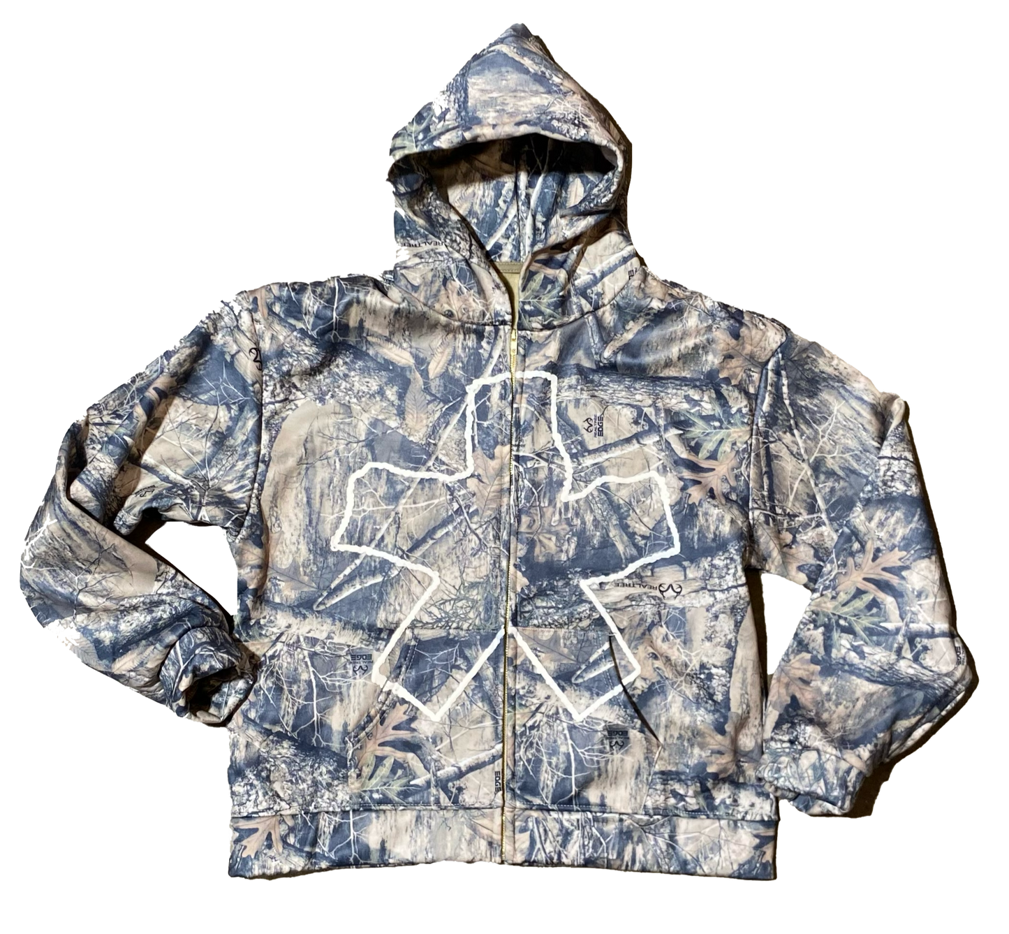 THE REALTREE CHALK OUTLINE ZIP-UP HOODIE