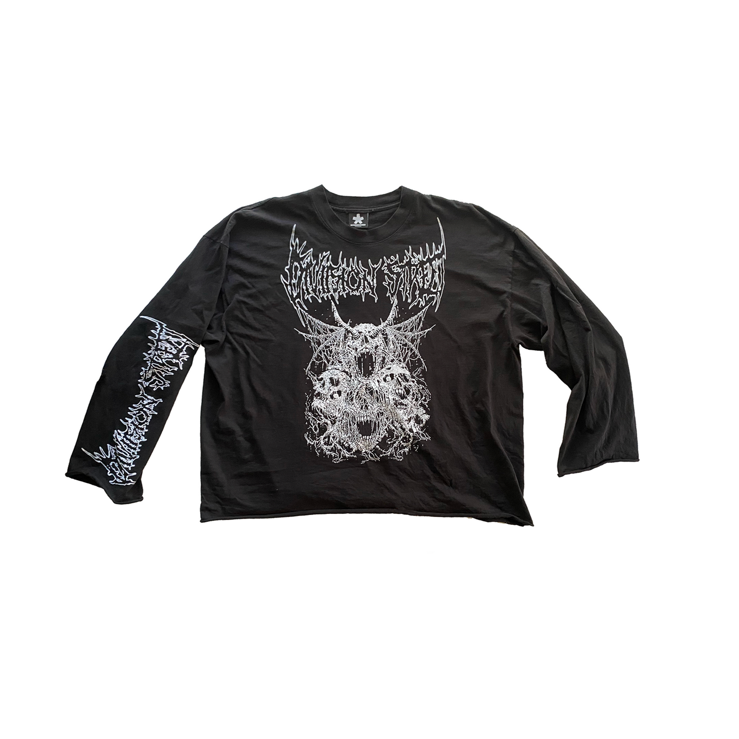 THE 'DARKTHRONE' RAW HEM CROPPED LONG SLEEVE