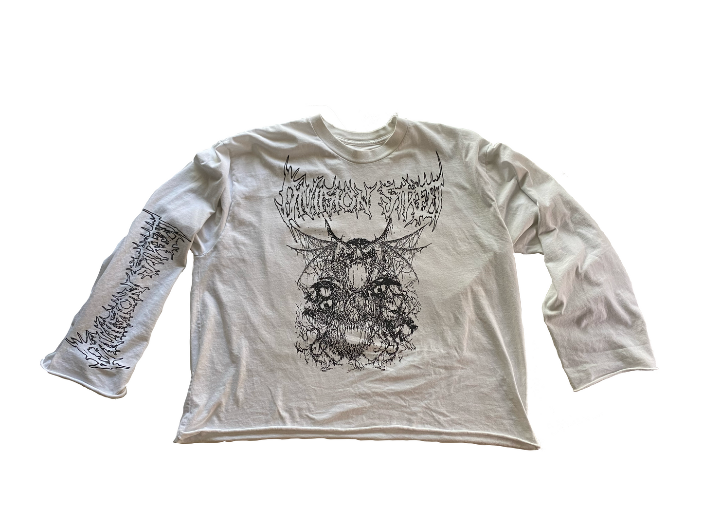 THE 'DARKTHRONE' RAW HEM CROPPED LONG SLEEVE