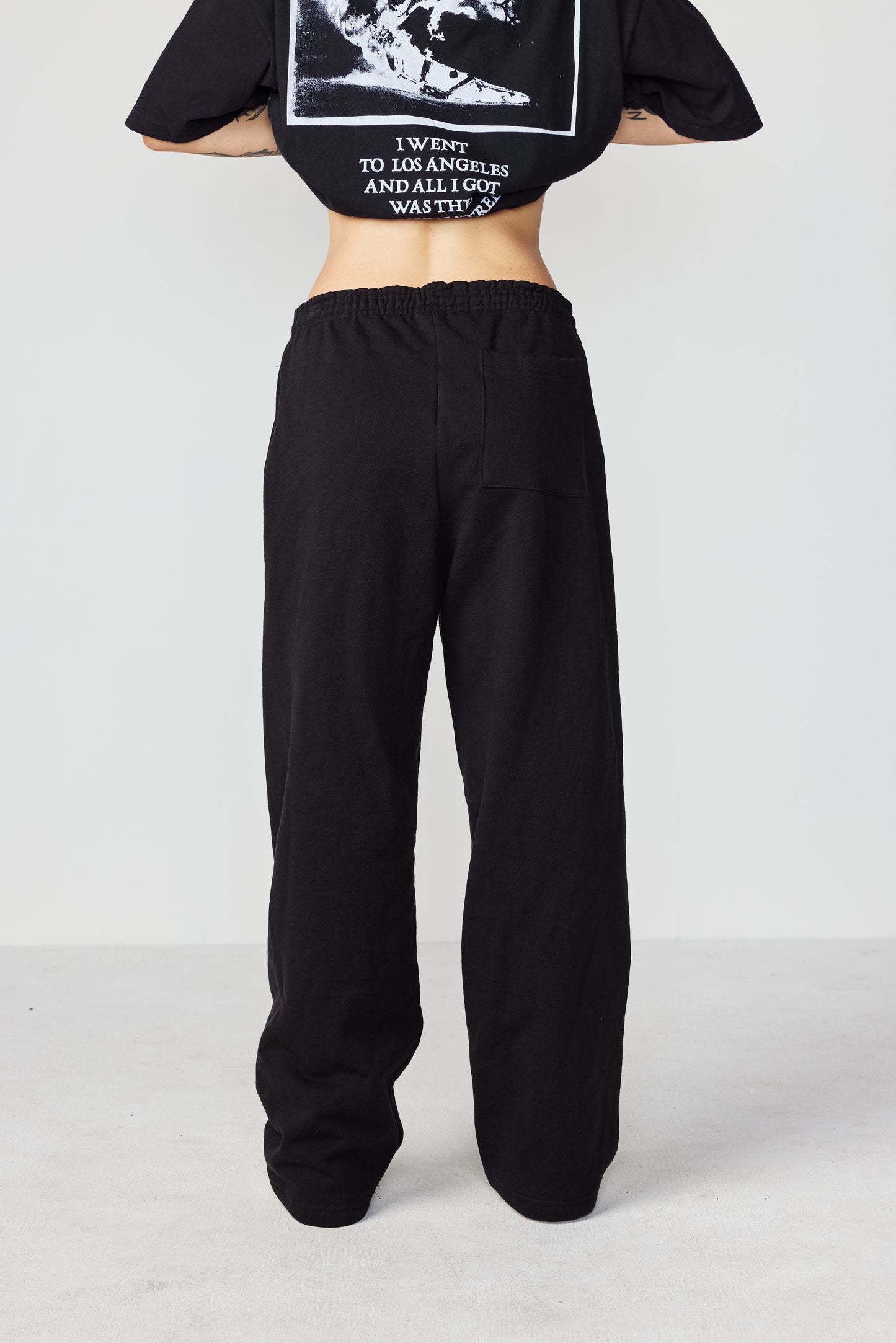 WIDE LEG 'CHALK OUTLINE' SWEAT PANTS