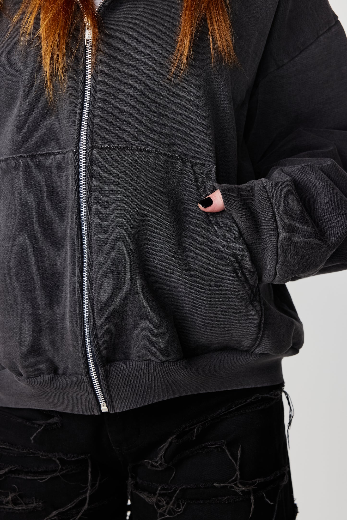 CROPPED ZIP-UP HOODIE